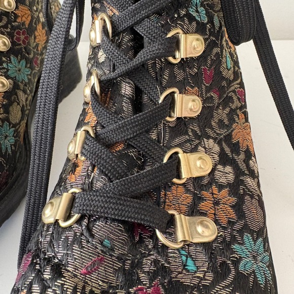 Sam Edelman Darrah‎ Floral Jacquard Lace Up Ankle Boots Size 7.5M - Picture 14 of 16